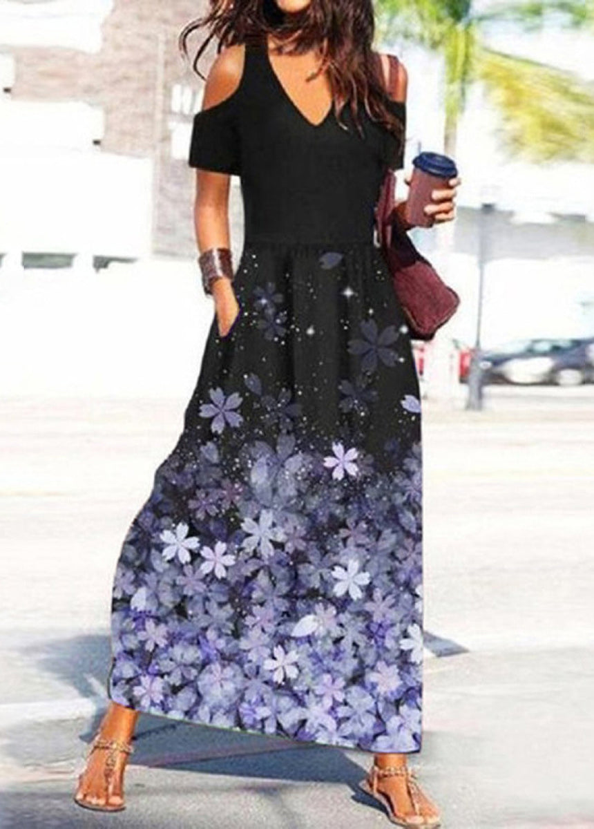 Vacation Style Printed Short Sleeve Dress