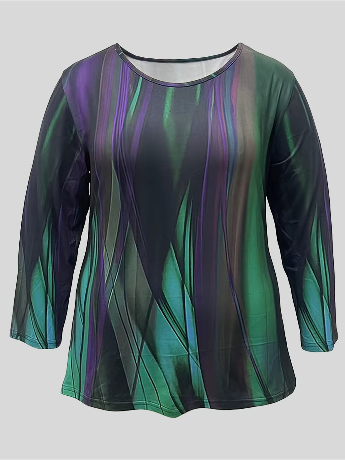 Allover Print T-Shirt, Casual Crew Neck Top