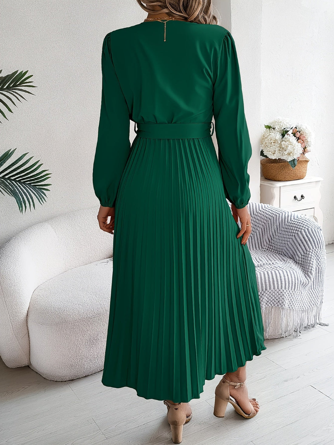 Chic A-Line V Neck Dress