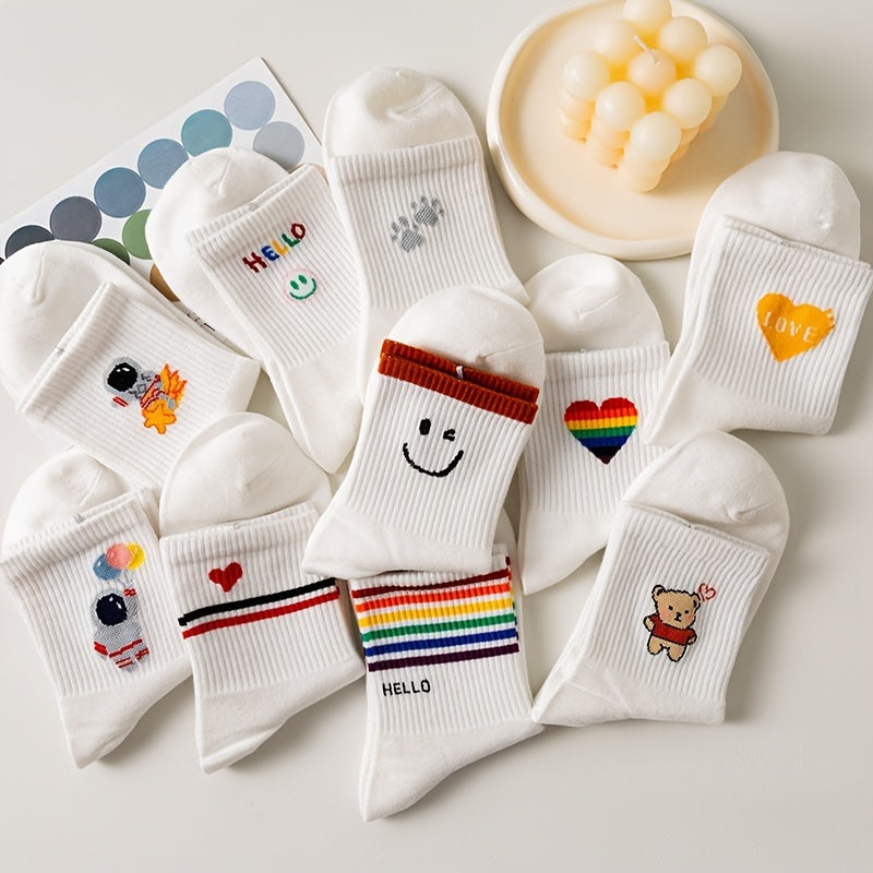 Academic Style Stocks, Cute & Soft Crew Socks, Stylish Korean Fashion Aesthetic