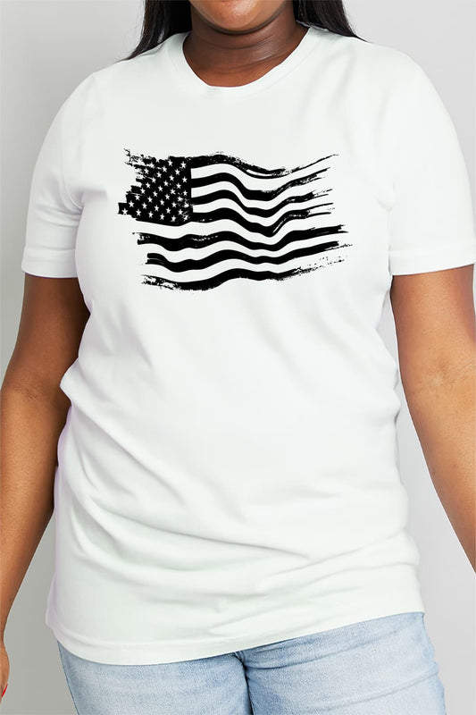 Simply Love Full Size US Flag Graphic Cotton Tee