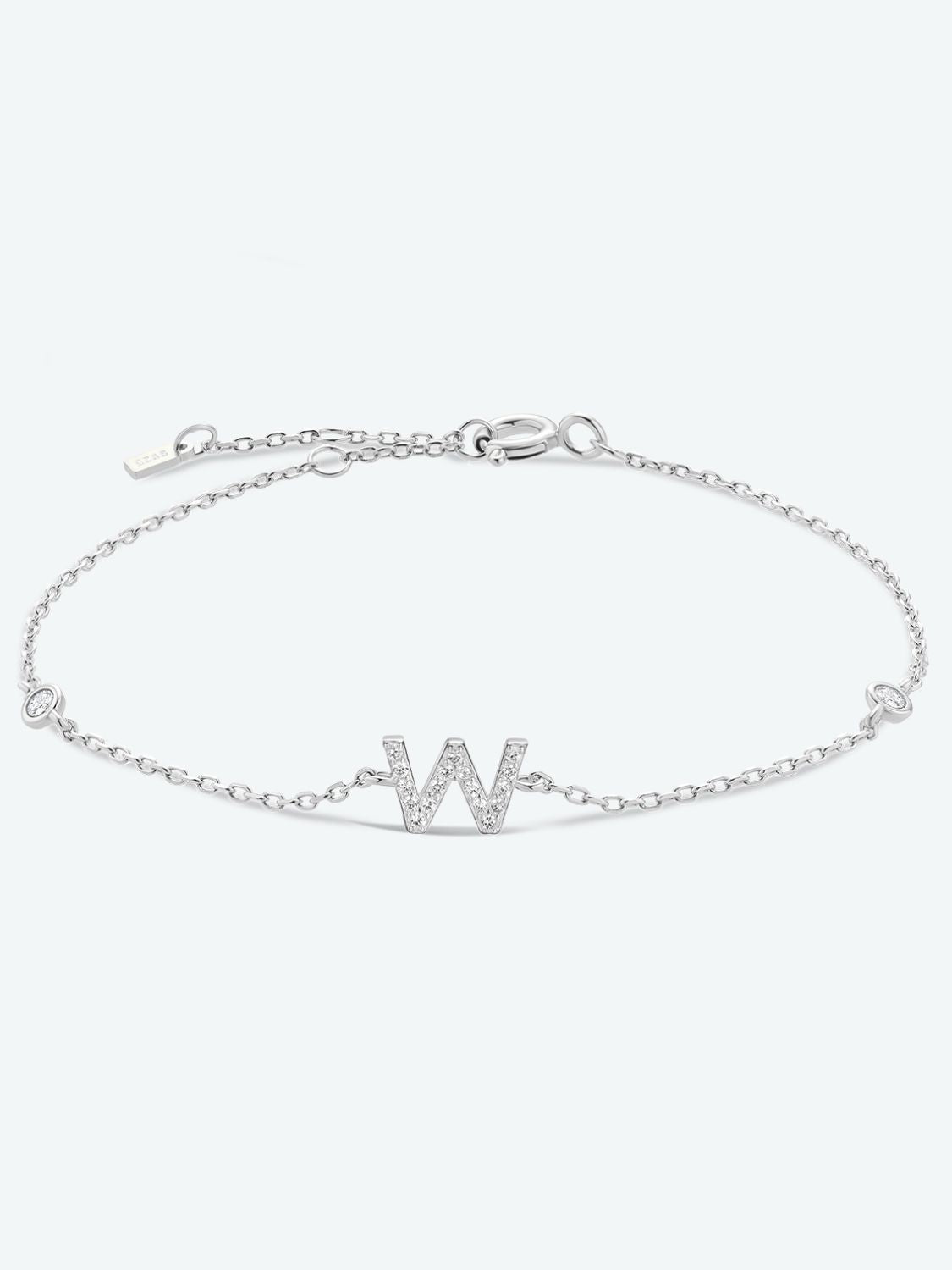 V To Z Zircon 925 Sterling Silver Bracelet