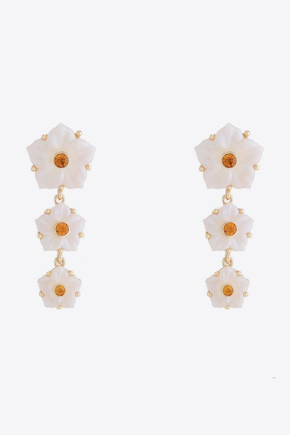 Contrast Resin Flower Earrings