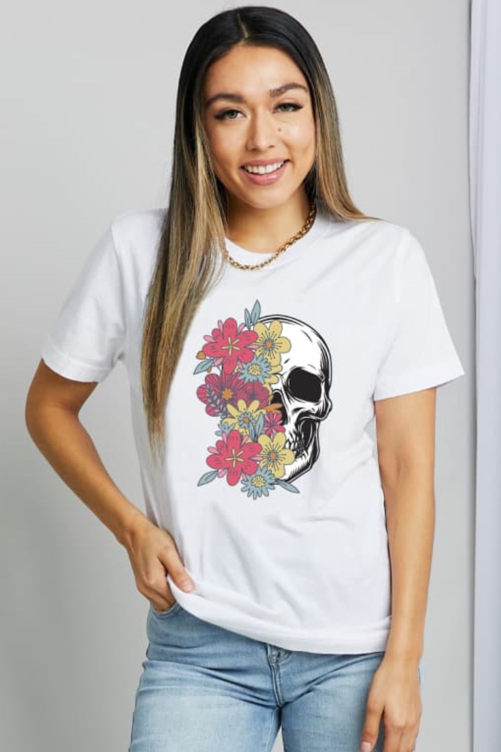 Simply Love Full Size Skull Graphic Cotton T-Shirt