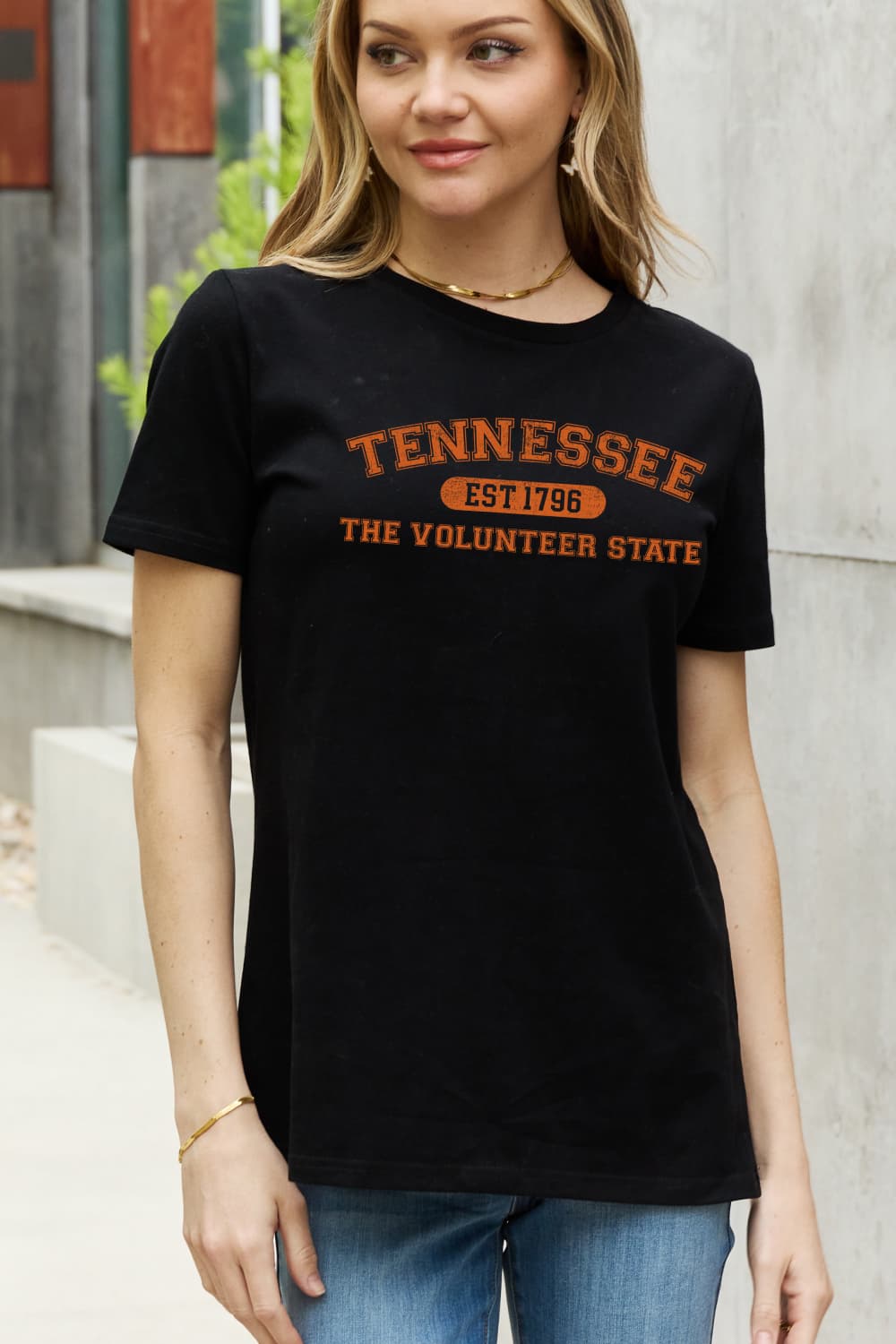 Simply Love Full Size TENNESSEE EST 1796 THE VOLUNTEER STATE Graphic Cotton Tee