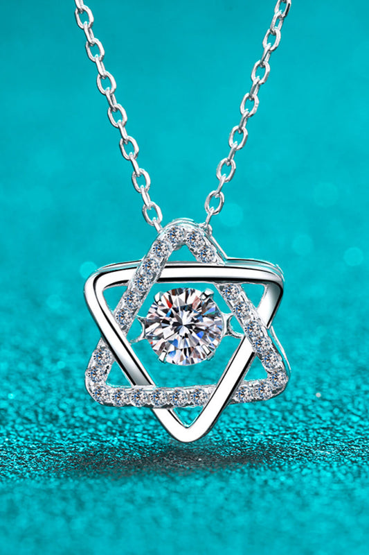 Moissanite Rhodium-Plated Chain-Link Necklace