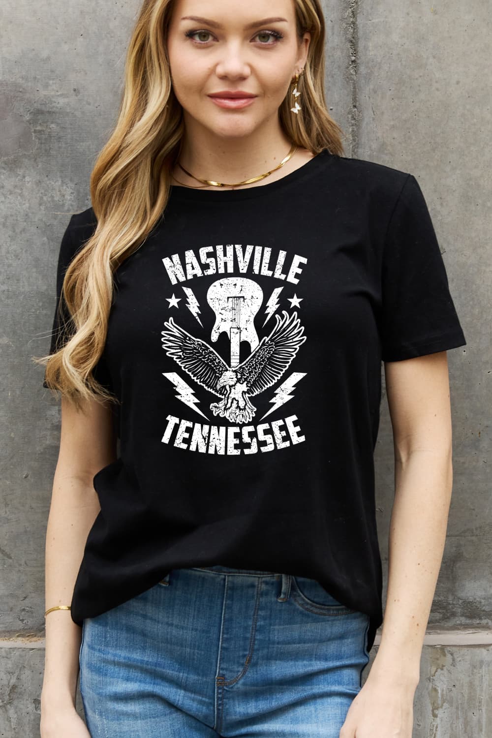 Simply Love Full Size NASHVILLE TENNESSEE Graphic Cotton Tee