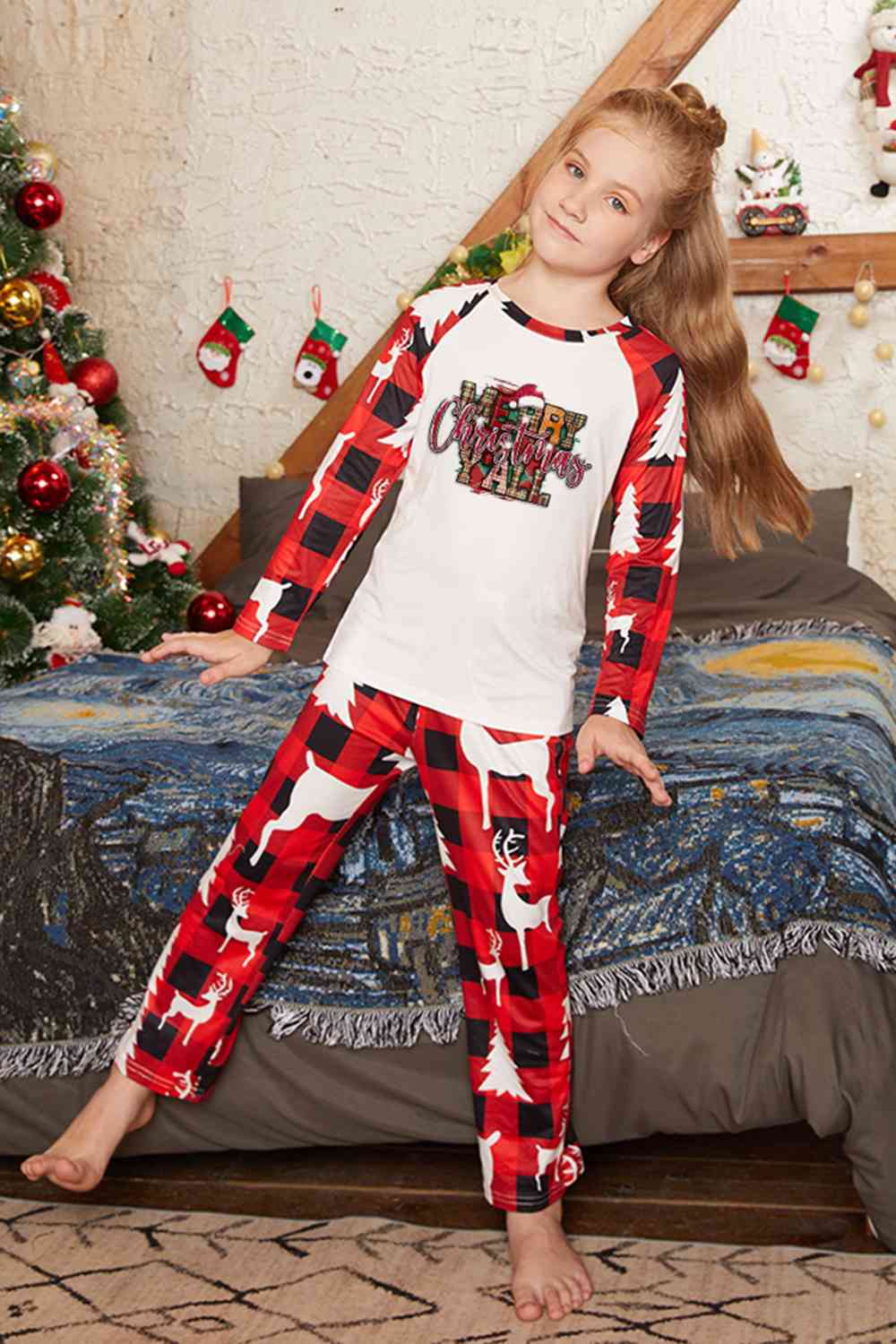 MERRY CHRISTMAS Y'ALL Graphic Top and Pants Set