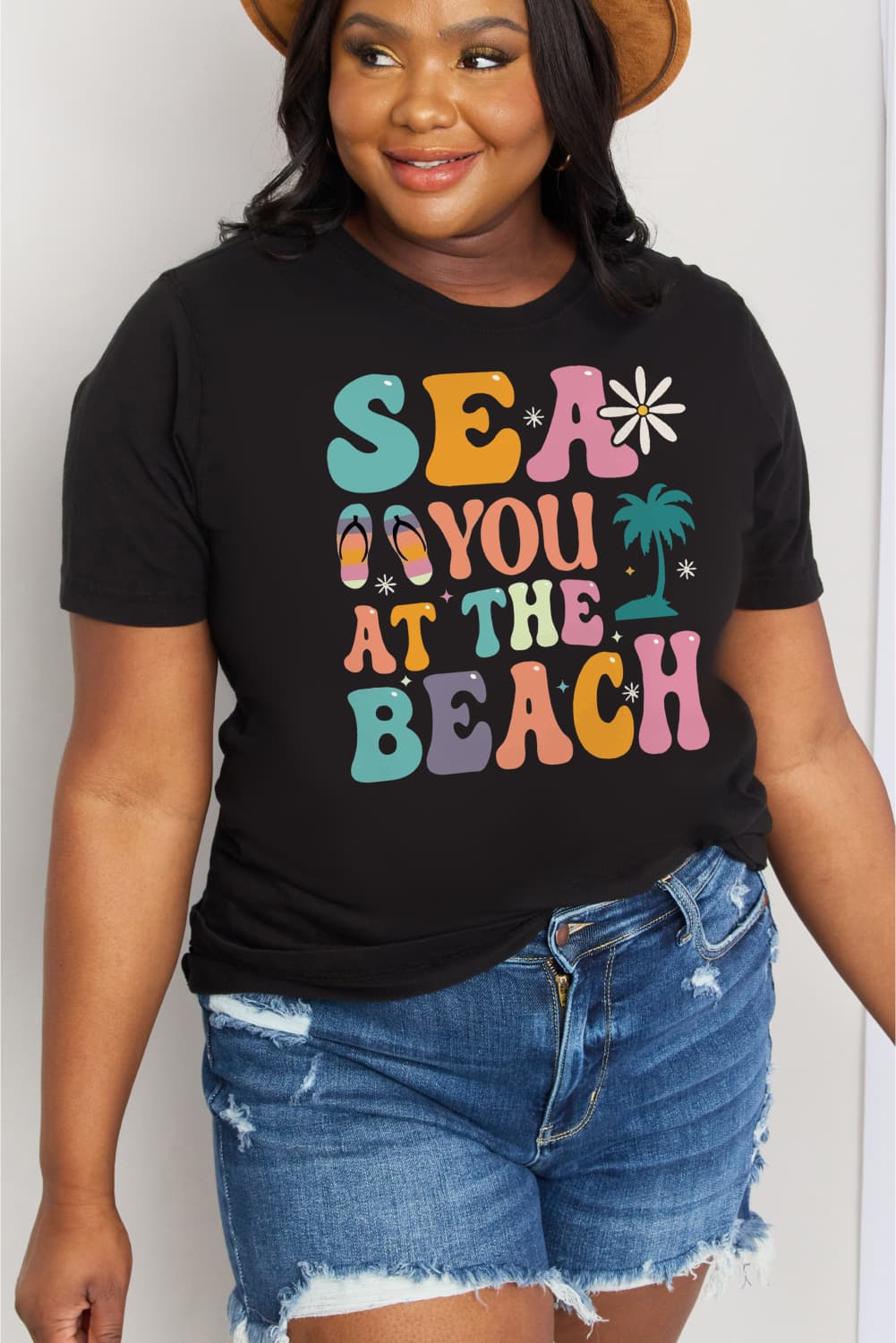 Simply Love Full Size SEA YOU  AT THE  BEACH Graphic Cotton Tee