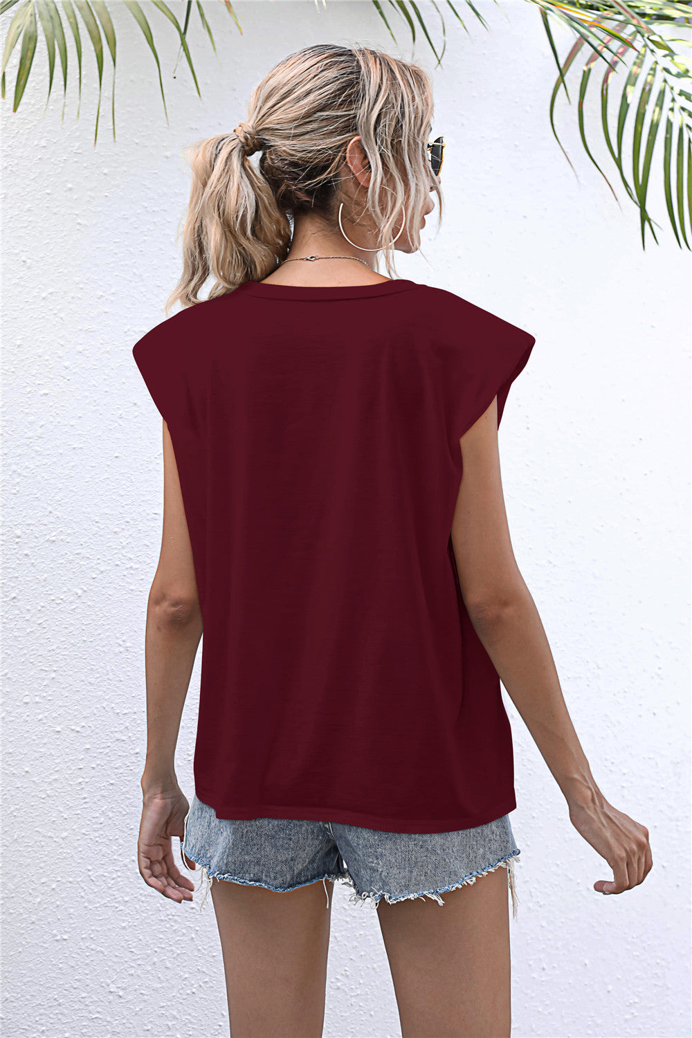 Round Neck Cap Sleeve Tee