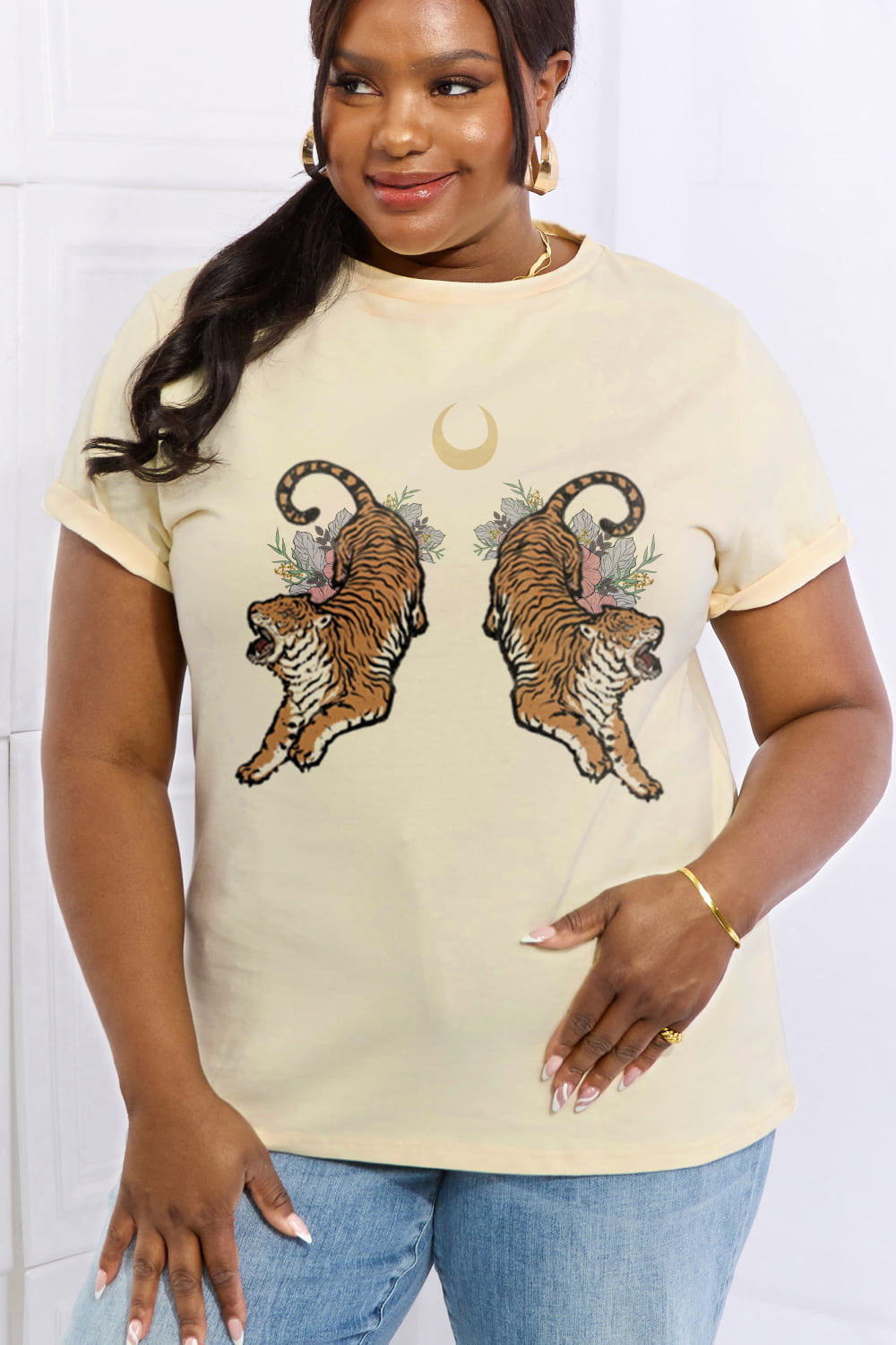 Simply Love Full Size Tiger Graphic Cotton Tee