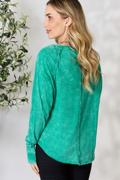 Zenana Round Neck Long Sleeve Top