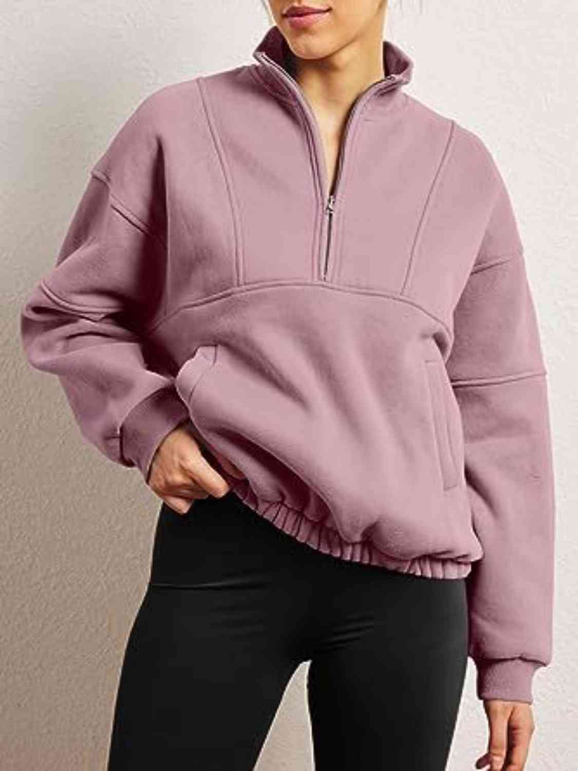 Half-Zip Long Sleeve Sweatshirt