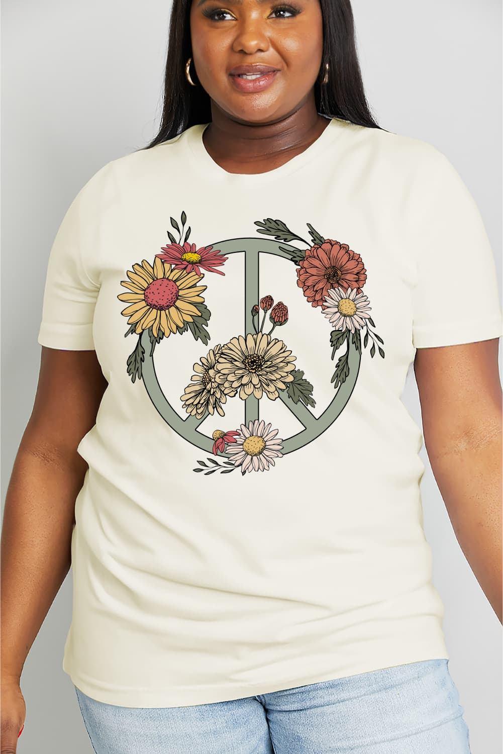 Simply Love Full Size Flower Graphic Cotton Tee