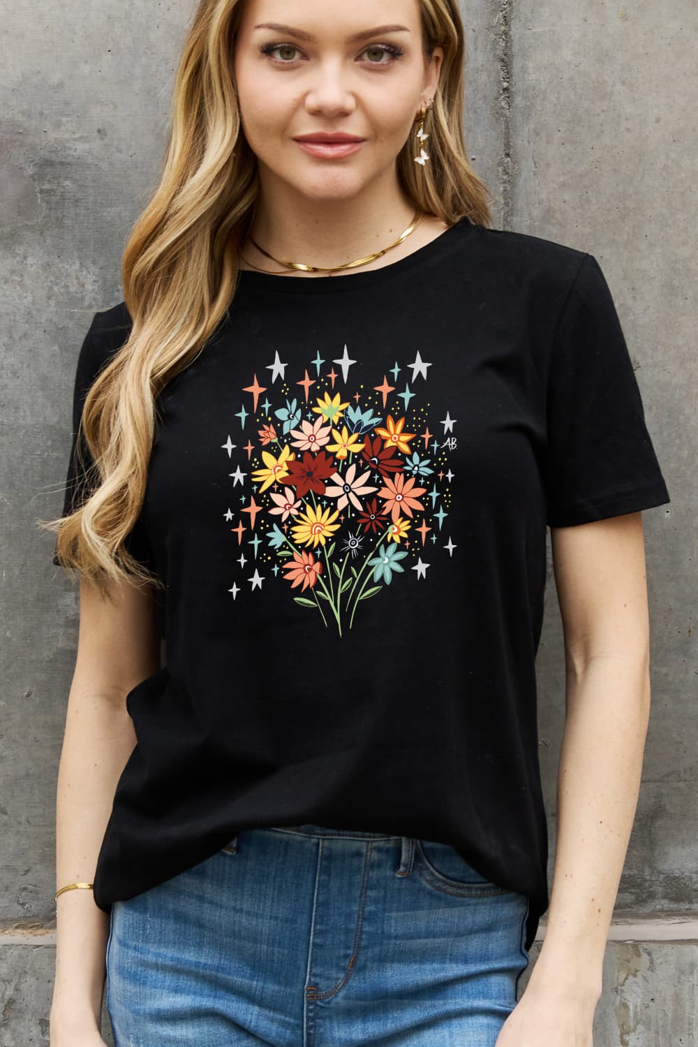 Simply Love Full Size Floral Graphic Cotton Tee