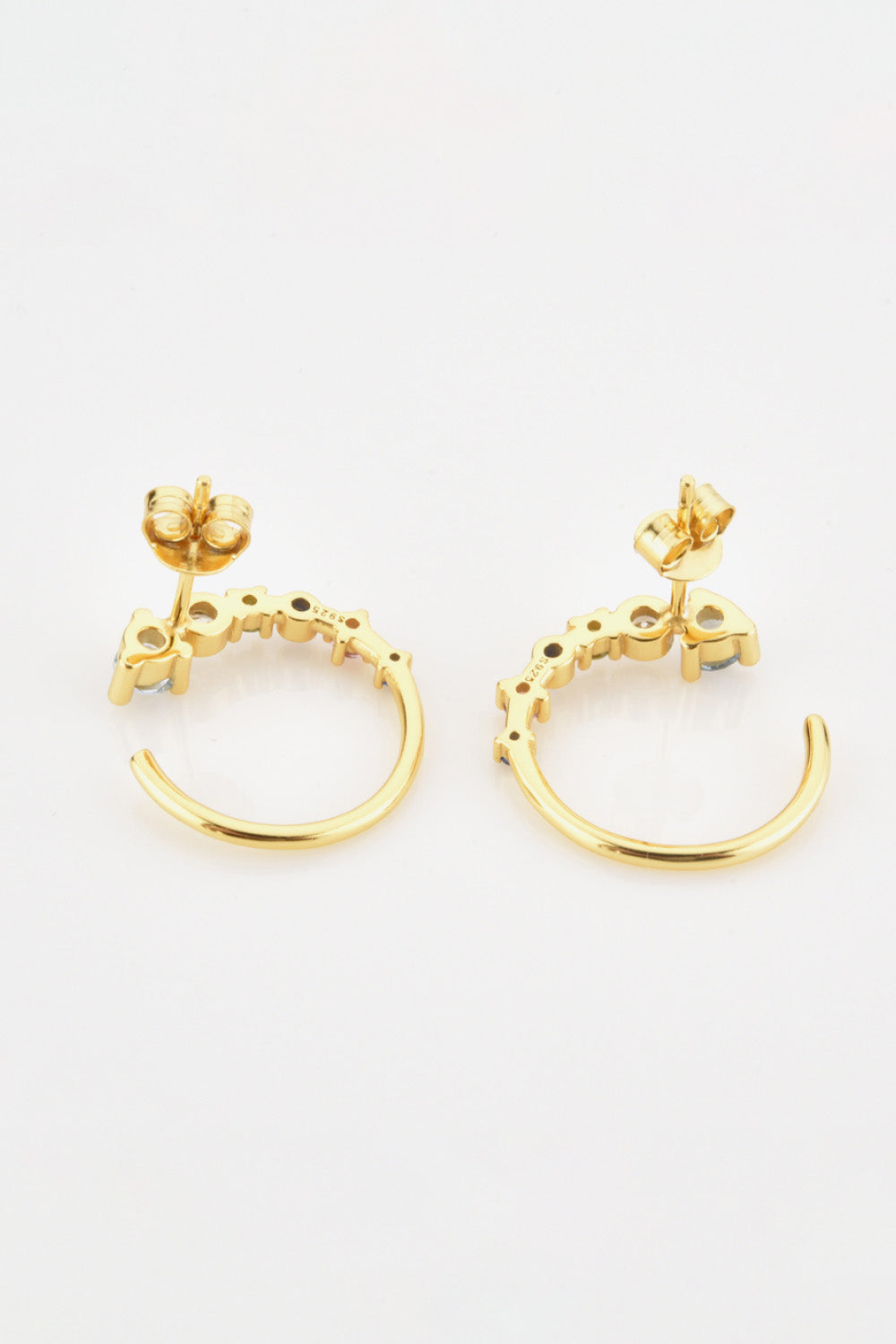 18K Gold-Plated 925 Sterling Silver C-Hoop Earrings