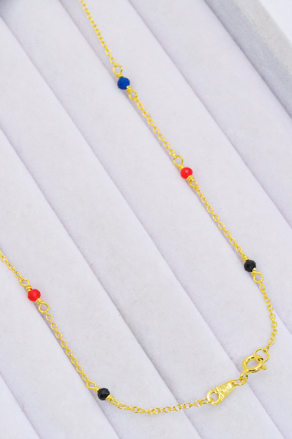 18K Gold-Plated Multicolored Bead Necklace