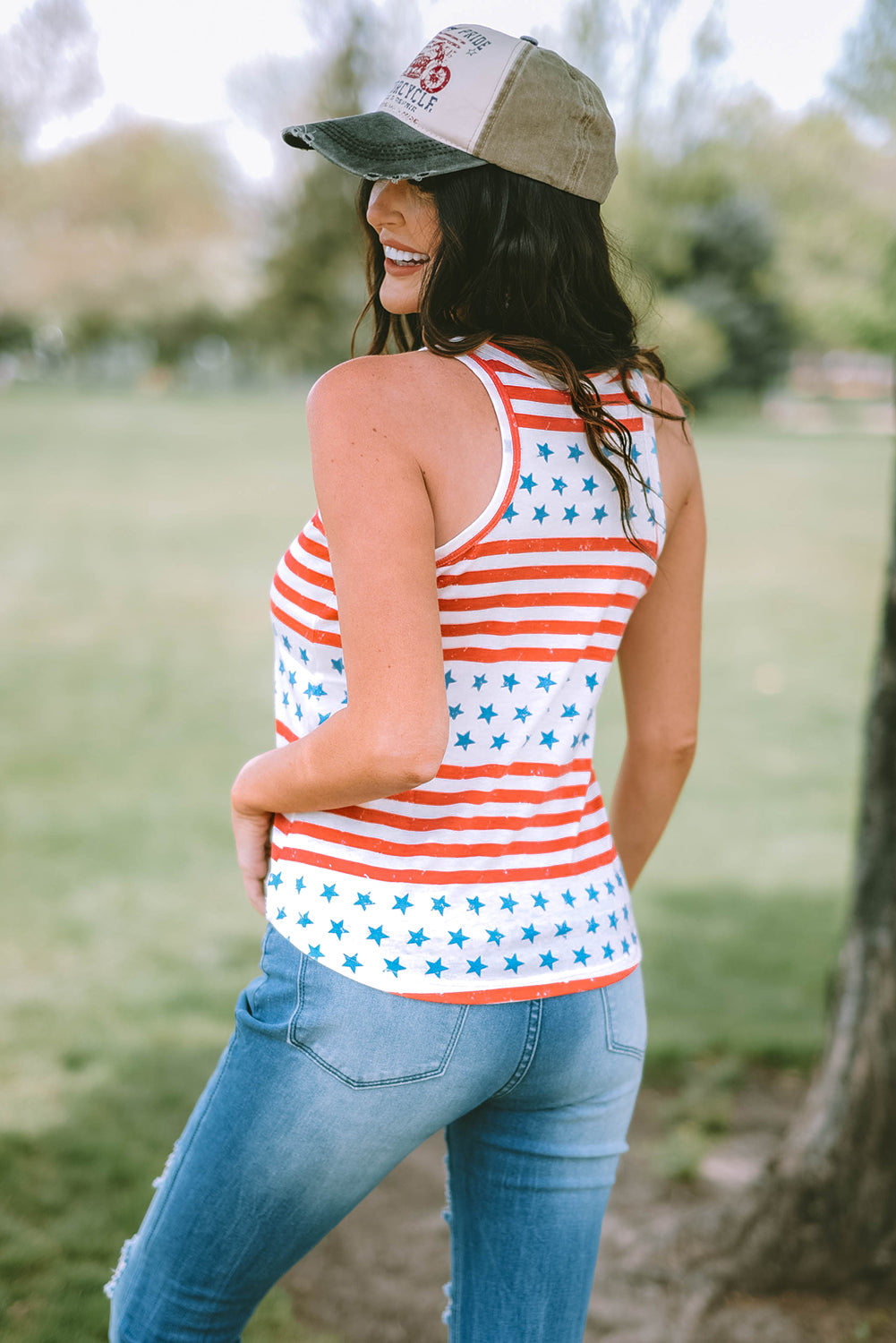 Stars and Stripes Round Neck Tank