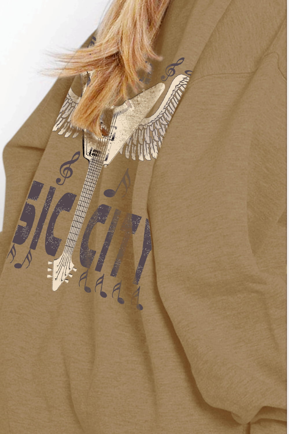 Simply Love Simply Love Full Size Round Neck Dropped Shoulder MUSIC CITY Graphic Sweatshirt