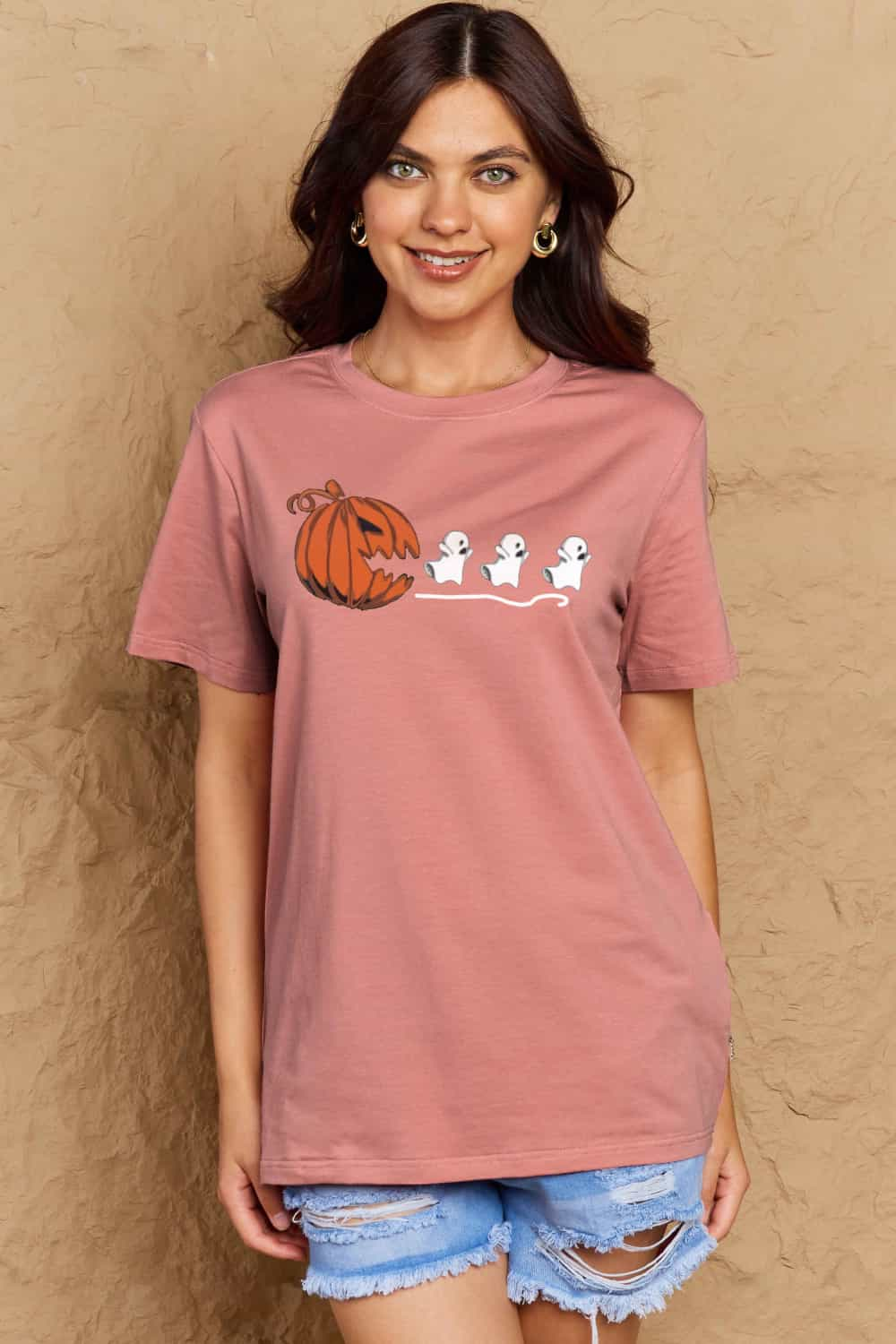 Simply Love Full Size Jack-O'-Lantern Graphic Cotton T-Shirt