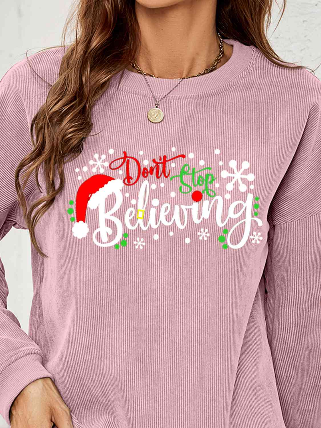 DON'T STOP BELIEVING Graphic Sweatshirt