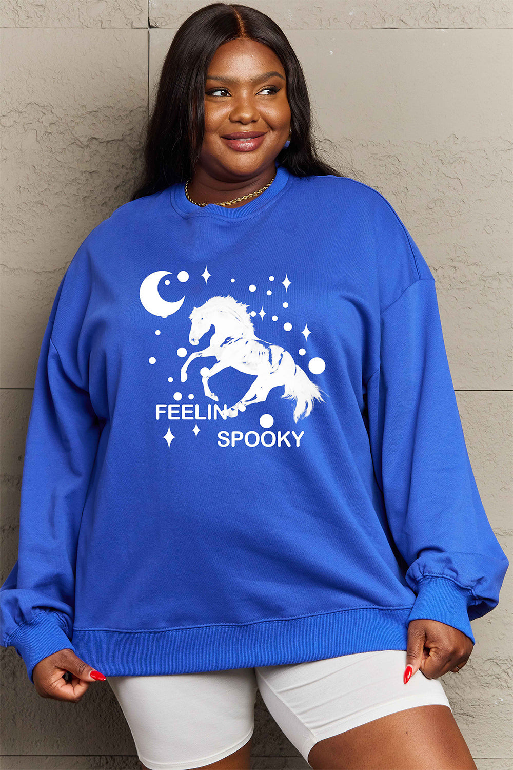 Simply Love Full Size Graphic Drop Shoulder Sweatshirt