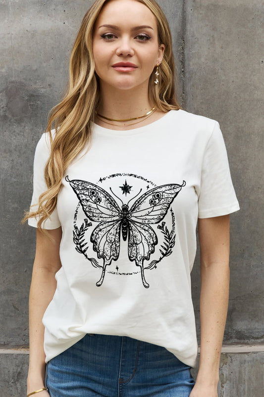 Simply Love Full Size Butterfly Graphic Cotton Tee