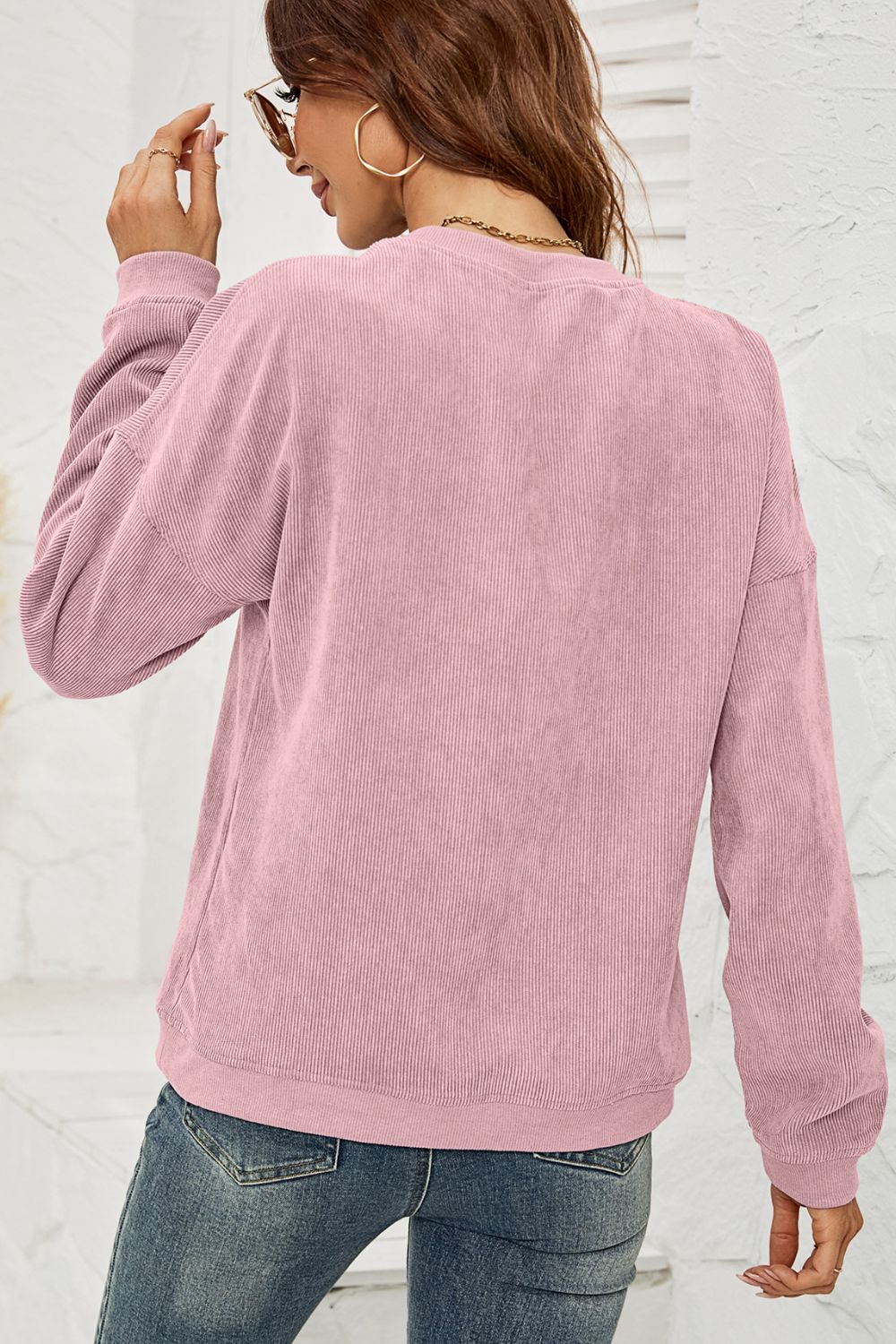 Dropped Shoulder Round Neck Sweatshirt