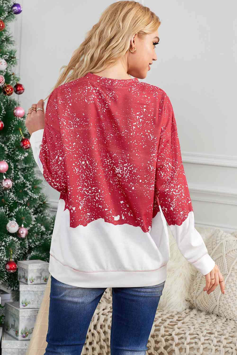 Round Neck Dropped Shoulder Sweatshirt