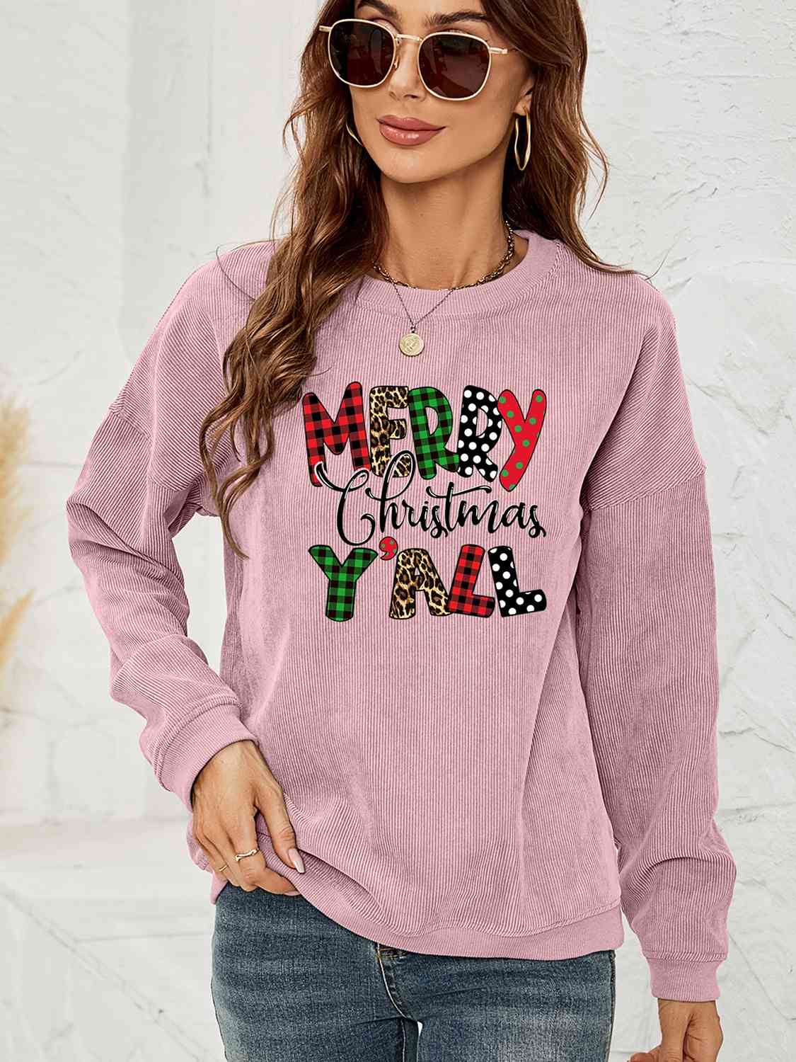 MERRY CHRISTMAS Y'ALL Graphic Sweatshirt