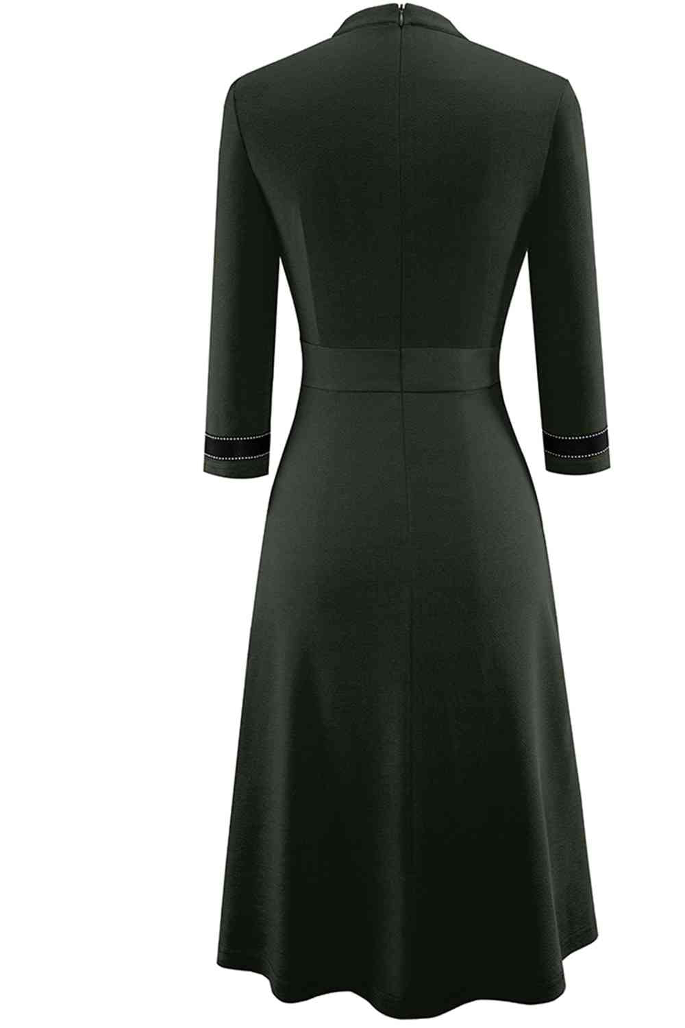 Round Neck Three-Quater Sleeve Dress