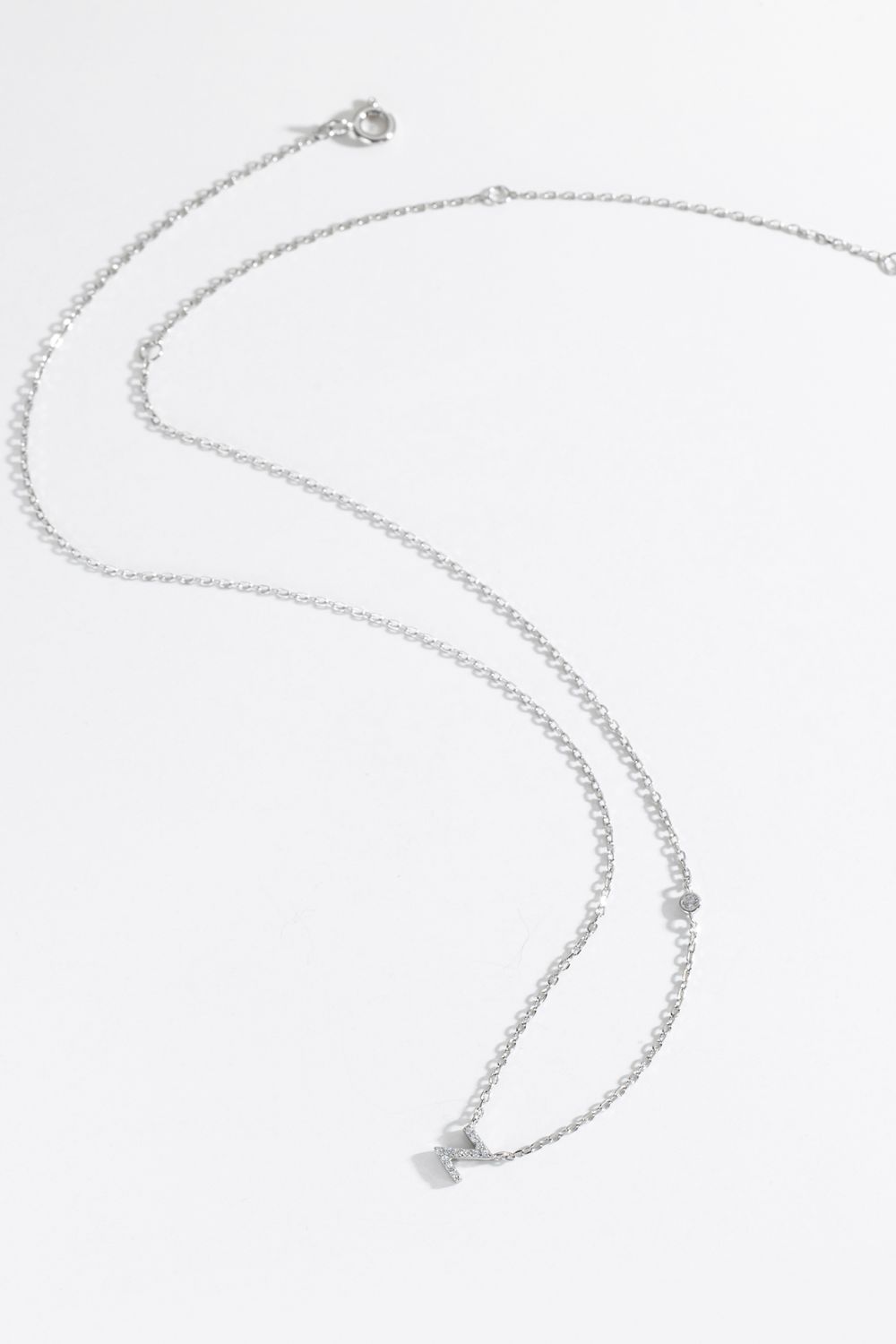 V To Z Zircon 925 Sterling Silver Necklace