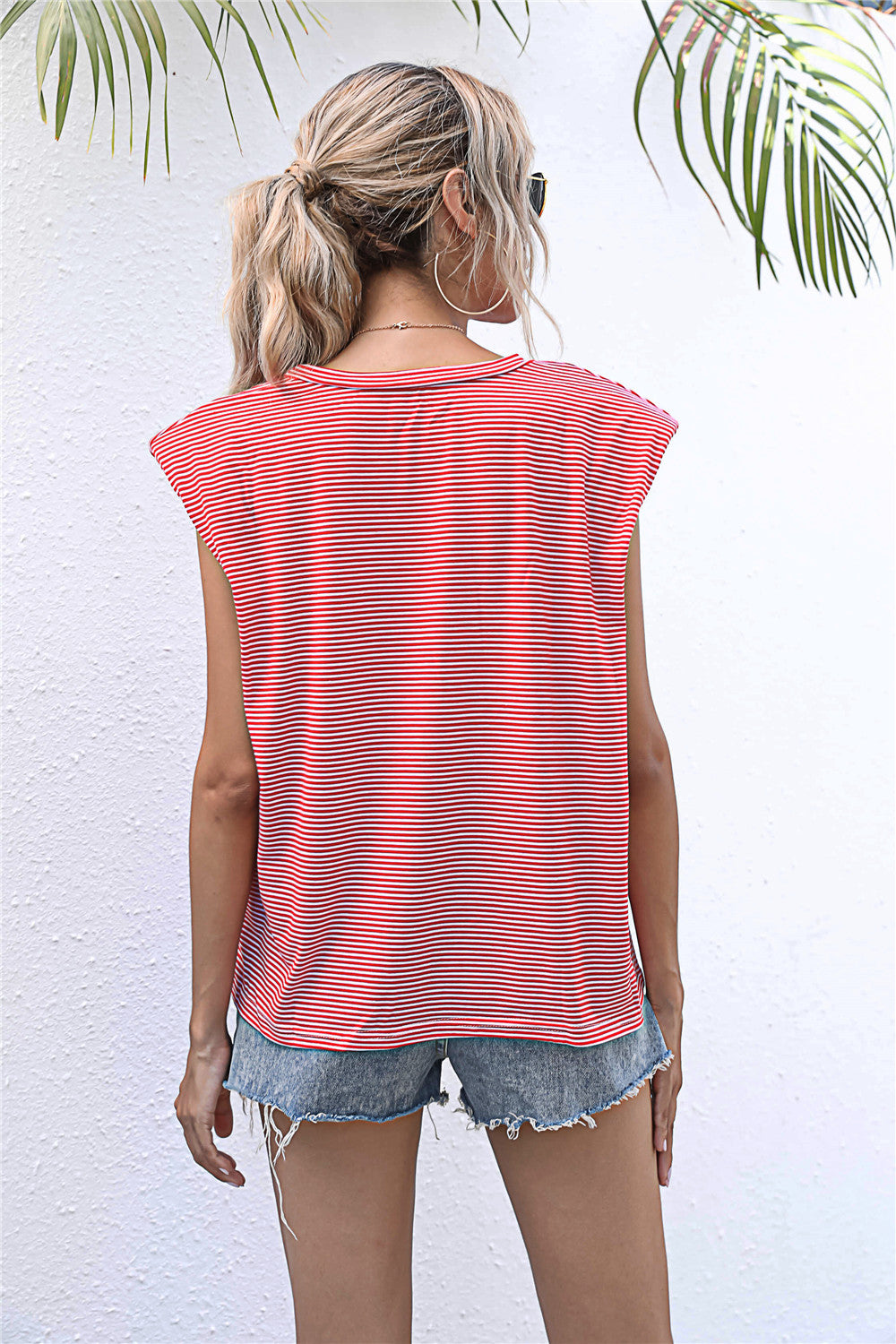 Round Neck Cap Sleeve Tee