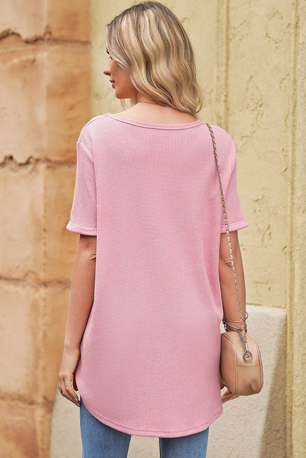 V-Neck Dropped Shoulder Tunic Top