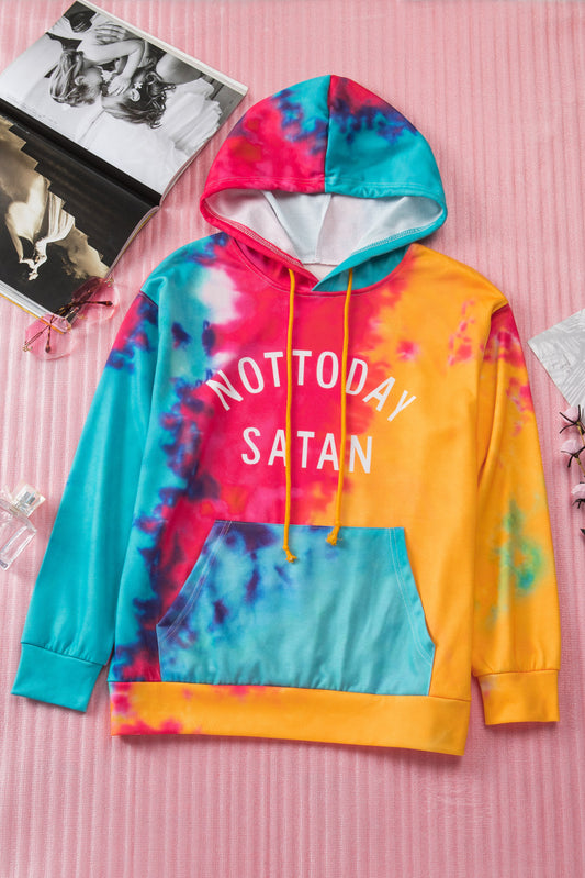 Tie-Dye NOT TODAY SATAN Hoodie