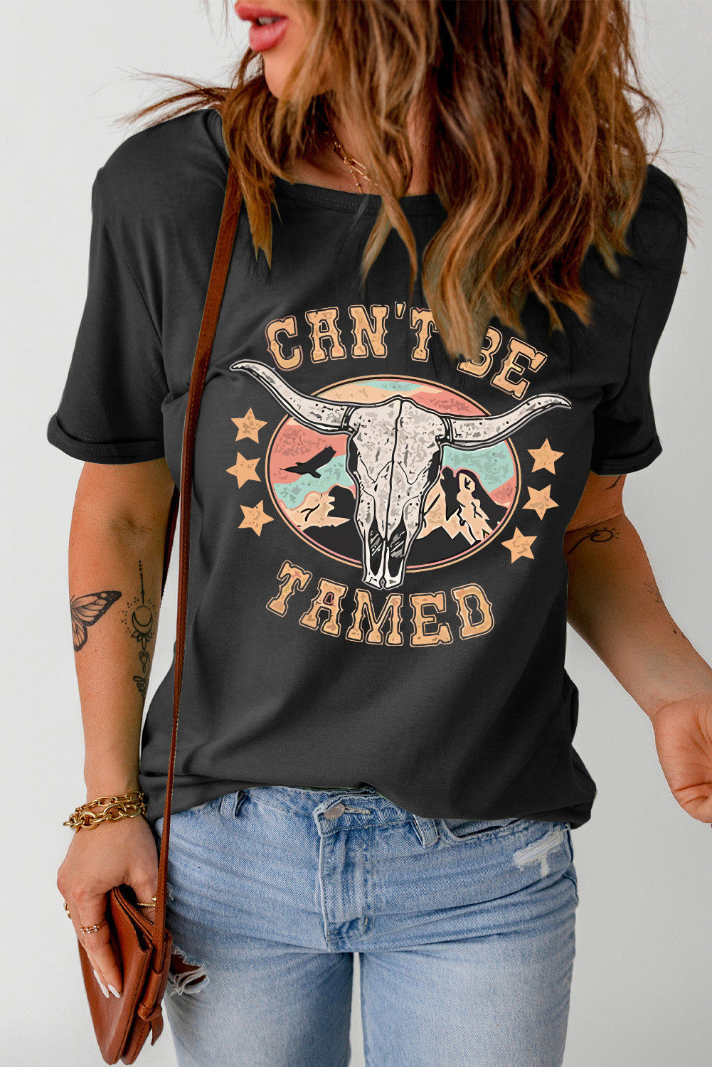 CAN'T BE TAMED Graphic Short Sleeve Tee