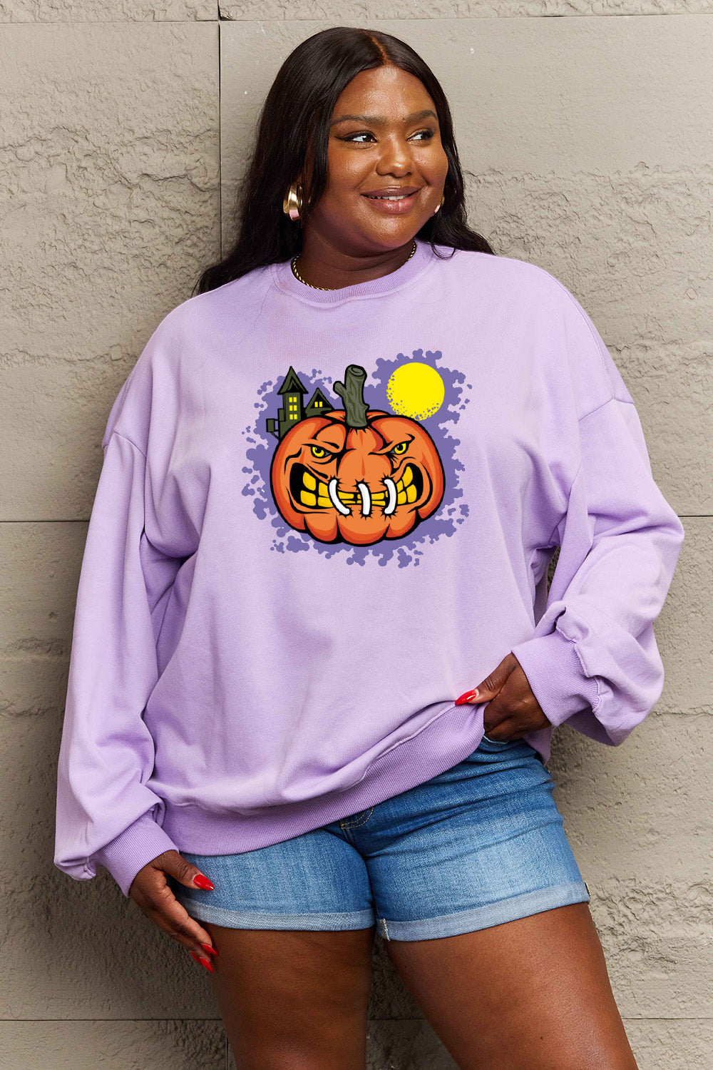 Simply Love Full Size Graphic Round Neck Sweatshirt