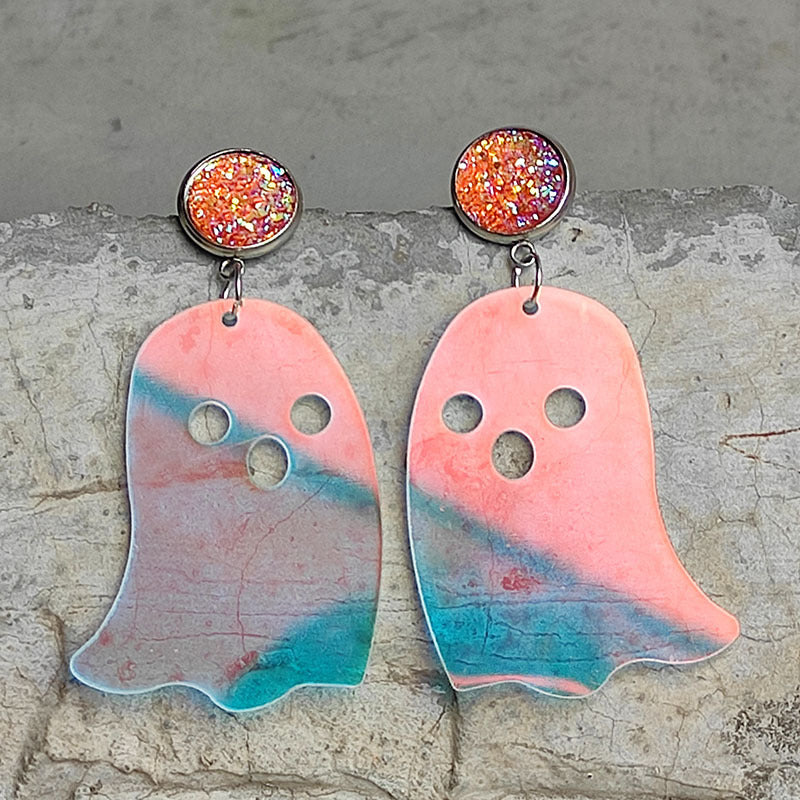 Ghost Shape Acrylic Dangle Earrings