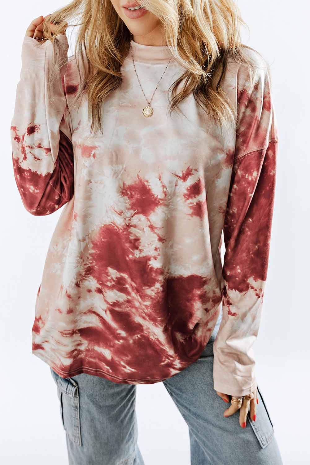 Tie-Dye Dropped Shoulder Top