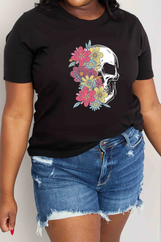 Simply Love Full Size Skull Graphic Cotton T-Shirt