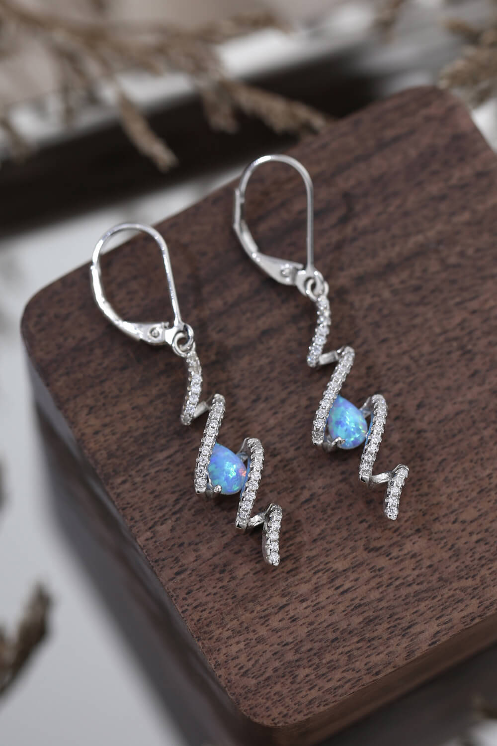 Twisted Opal Drop Earrings