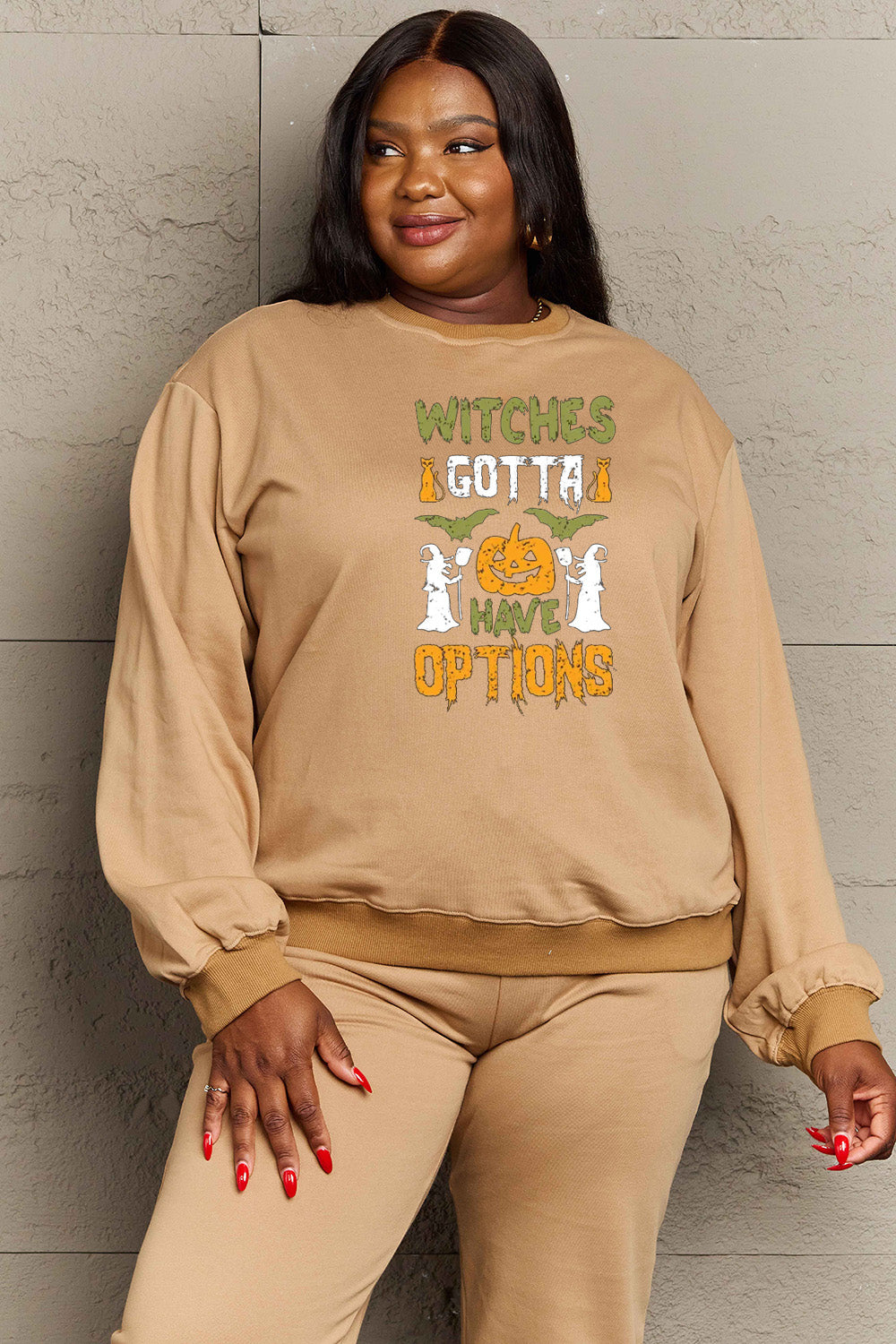 Simply Love Full Size Graphic Drop Shoulder Sweatshirt