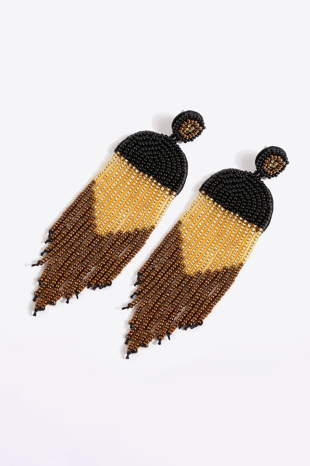 Beaded Fringe Dangle Earrings