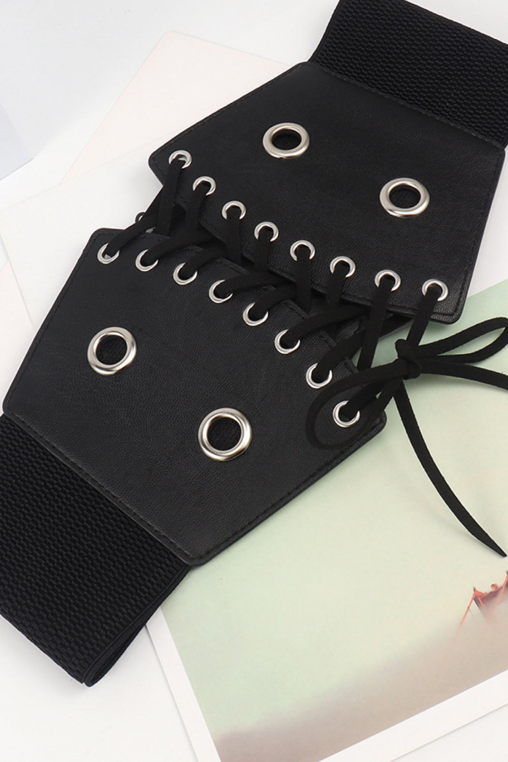 PU Leather Front Lace-Up Corset belt