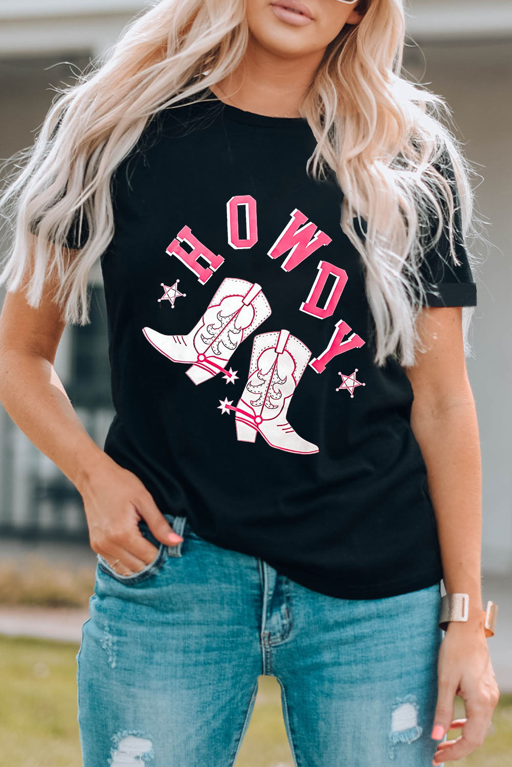 HOWDY Cowboy Boots Graphic Tee