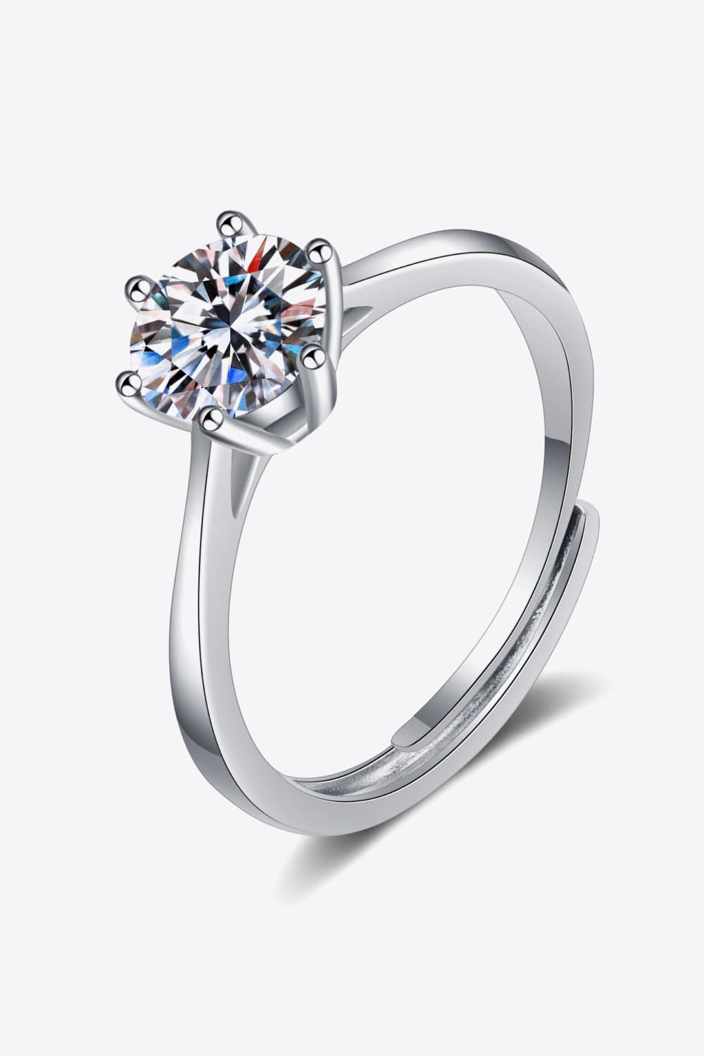 Moissanite 6-Prong Adjustable Ring