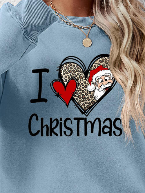 CHRISTMAS Graphic Round Neck Sweatshirt