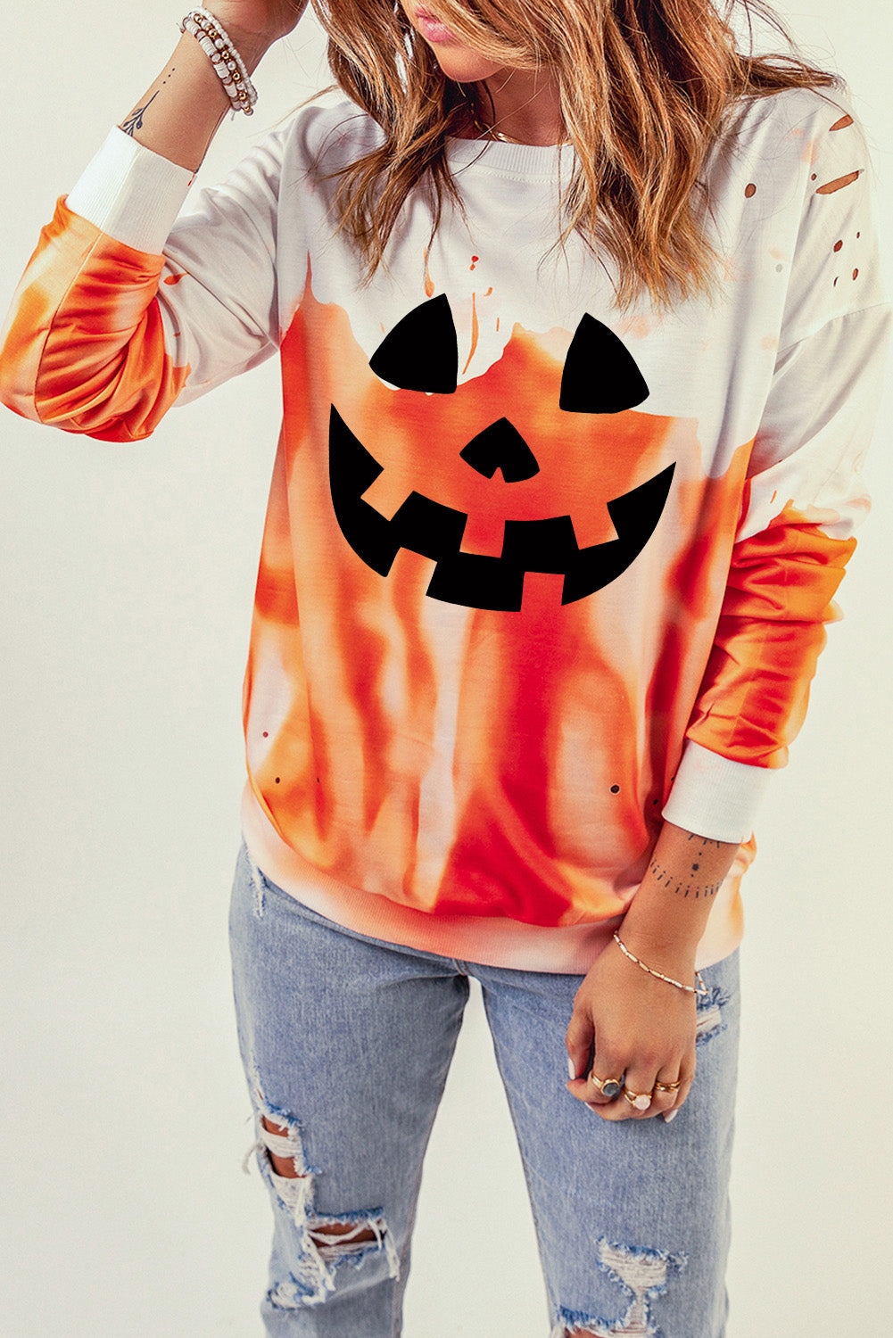 Halloween Theme Round Neck Short Sleeve Sweatshirt