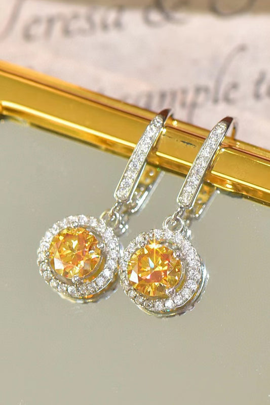 Platinum-Plated 2 Carat Moissanite Drop Earrings