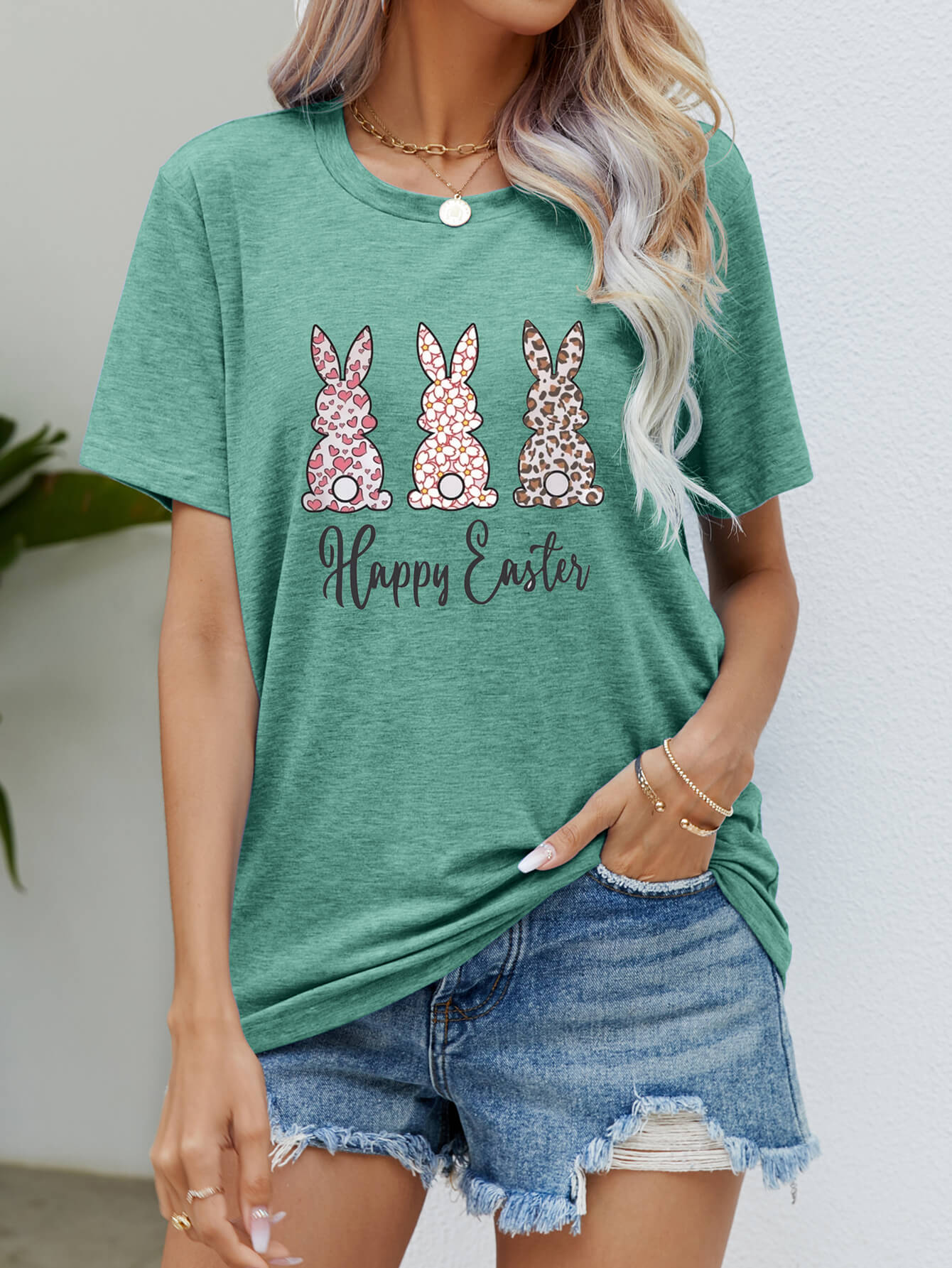 HAPPY EASTER Graphic Short Sleeve Tee